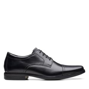 Clarks Howard Cap Men's Black Shoes Black | CLK258AHR