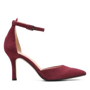 Clarks Violet 85 Strap Women's Heels Shoes Red | CLK309MJY