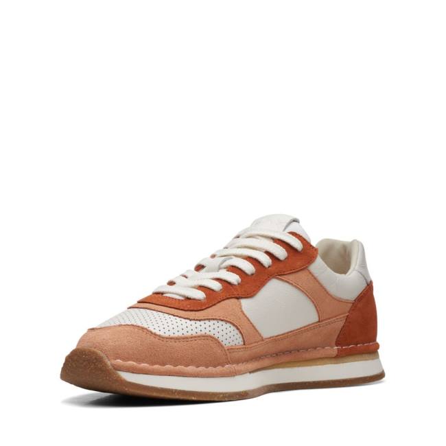 Clarks Craft Run Tor Men's Sneakers White / Orange | CLK691KJF