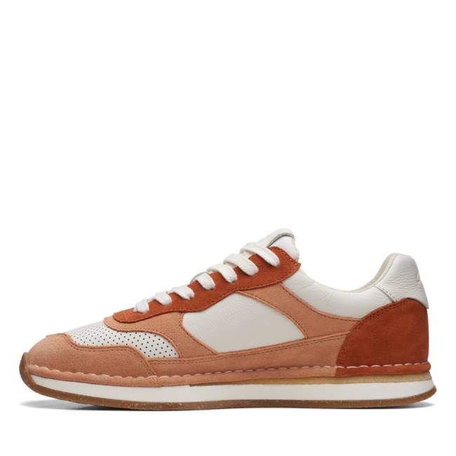 Clarks Craft Run Tor Men's Sneakers White / Orange | CLK691KJF