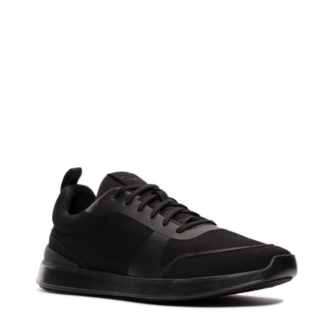 Clarks LT Lace Men's Sneakers Black | CLK869NGY