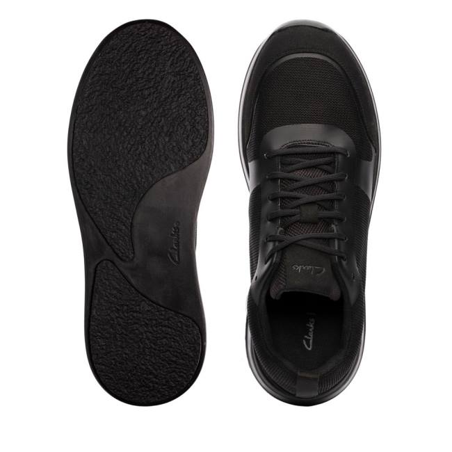 Clarks LT Lace Men's Sneakers Black | CLK869NGY