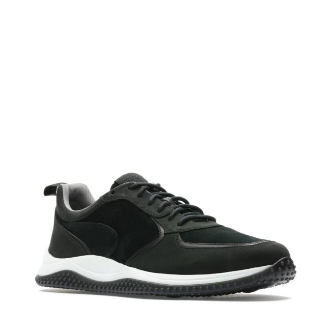 Clarks Puxton Run Men's Sneakers Black | CLK986SBN